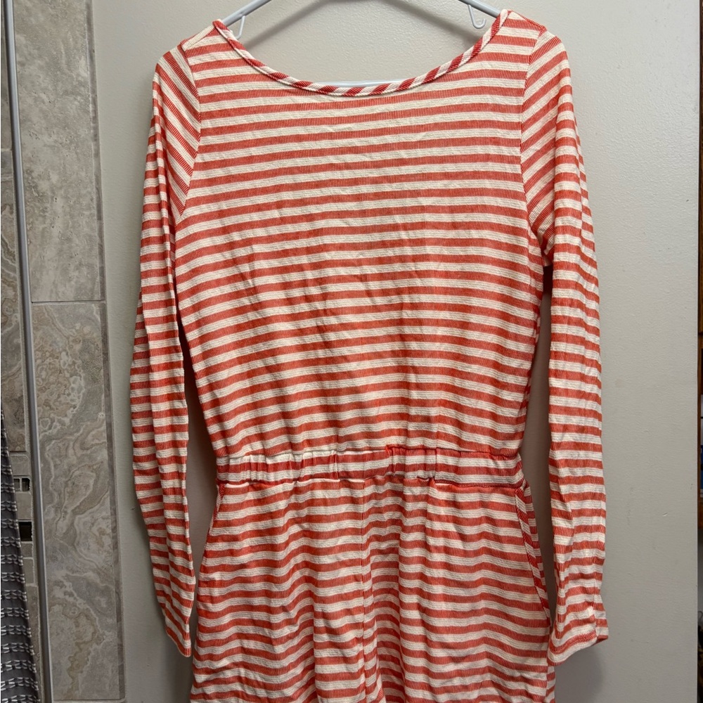 BUCKETLIST Orange and White Striped one piece